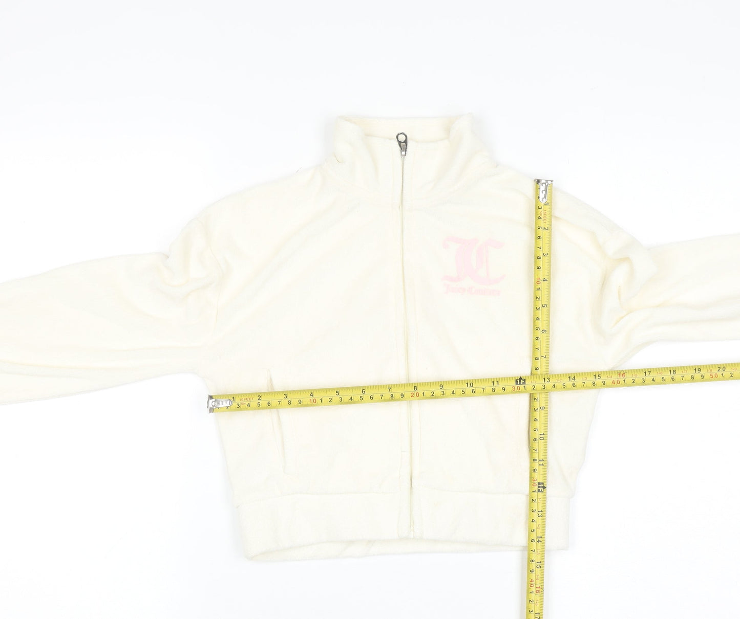 Juicy Couture Girls Ivory Full Zip Fleece Hoodie 9-10 Years
