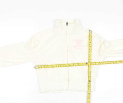 Juicy Couture Girls Ivory Full Zip Fleece Hoodie 9-10 Years