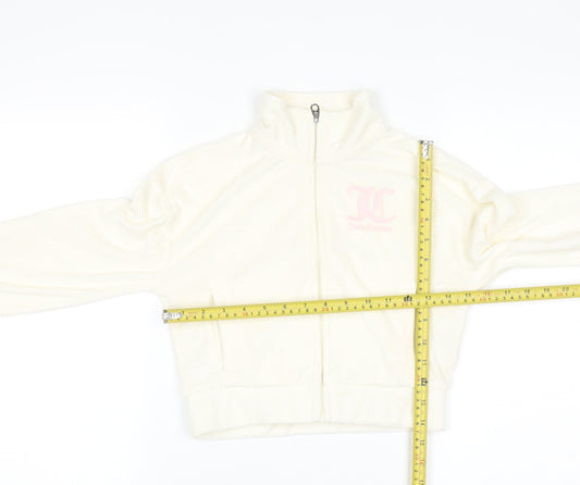 Juicy Couture Girls Ivory Full Zip Fleece Hoodie 9-10 Years