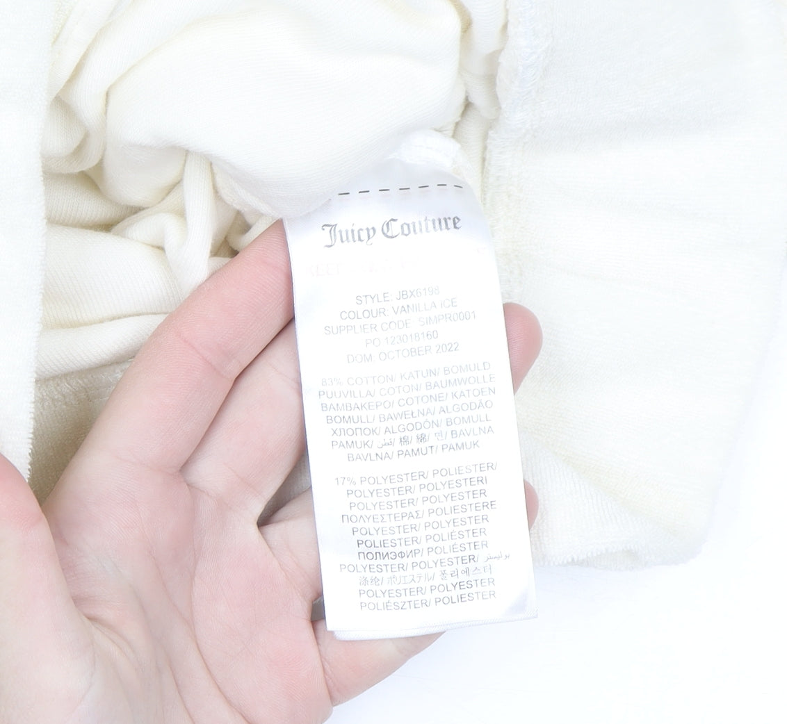 Juicy Couture Girls Ivory Full Zip Fleece Hoodie 9-10 Years