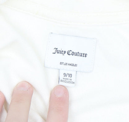 Juicy Couture Girls Ivory Full Zip Fleece Hoodie 9-10 Years