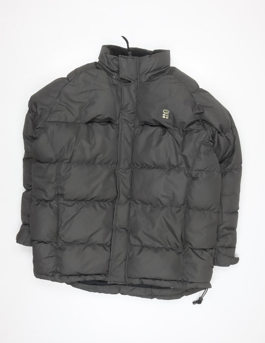 Nike Mens Black L Puffer Jacket Down Hooded Winter Coat