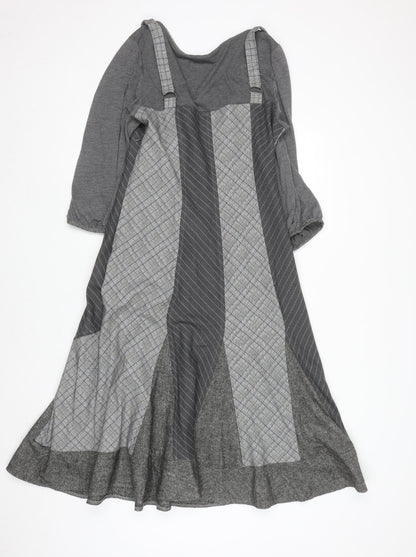 Marks and Spencer Per Una Grey Midi Pinafore Dress Size 16 Women