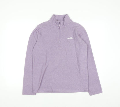 Peter Storm Girls Purple 1/4 Zip Fleece Sweatshirt Size 13 Regular Fit