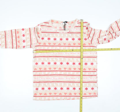 Miso Women's Beige Christmas Long Sleeve Fleece Nightshirt UK 8