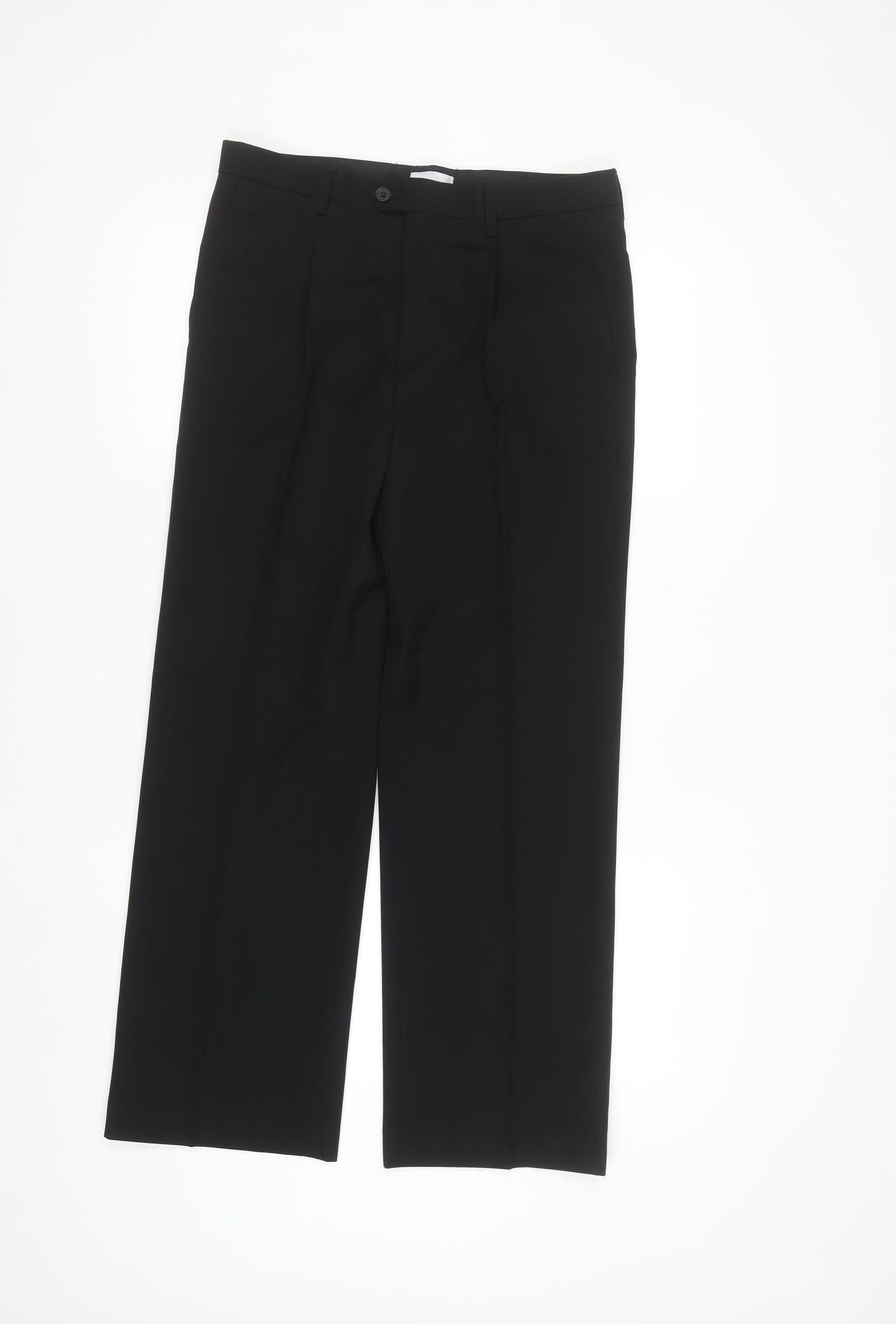 Bluezoo Boys Black Formal Dress Trousers 15 Years Regular Fit School Pants