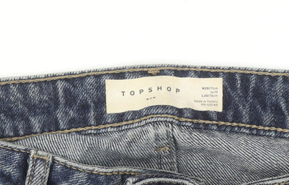 Topshop Women's Blue Mom Jeans Size 10 Regular Fit Denim