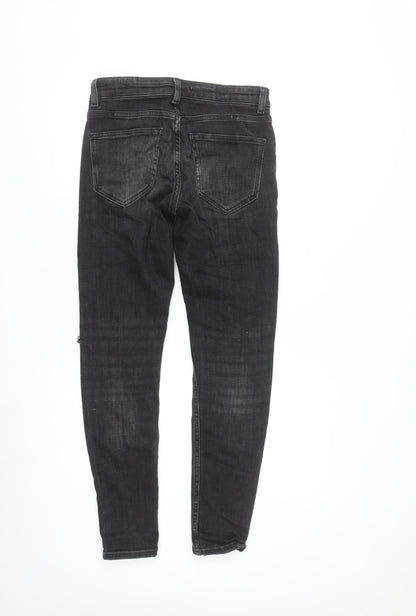 Zara Women's Black Distressed Skinny Jeans Size 10