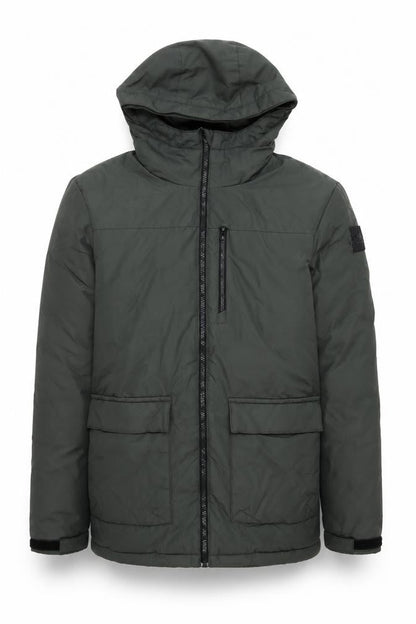 adidas Men’s Green Hooded Puffer Jacket S Windproof Full Zip