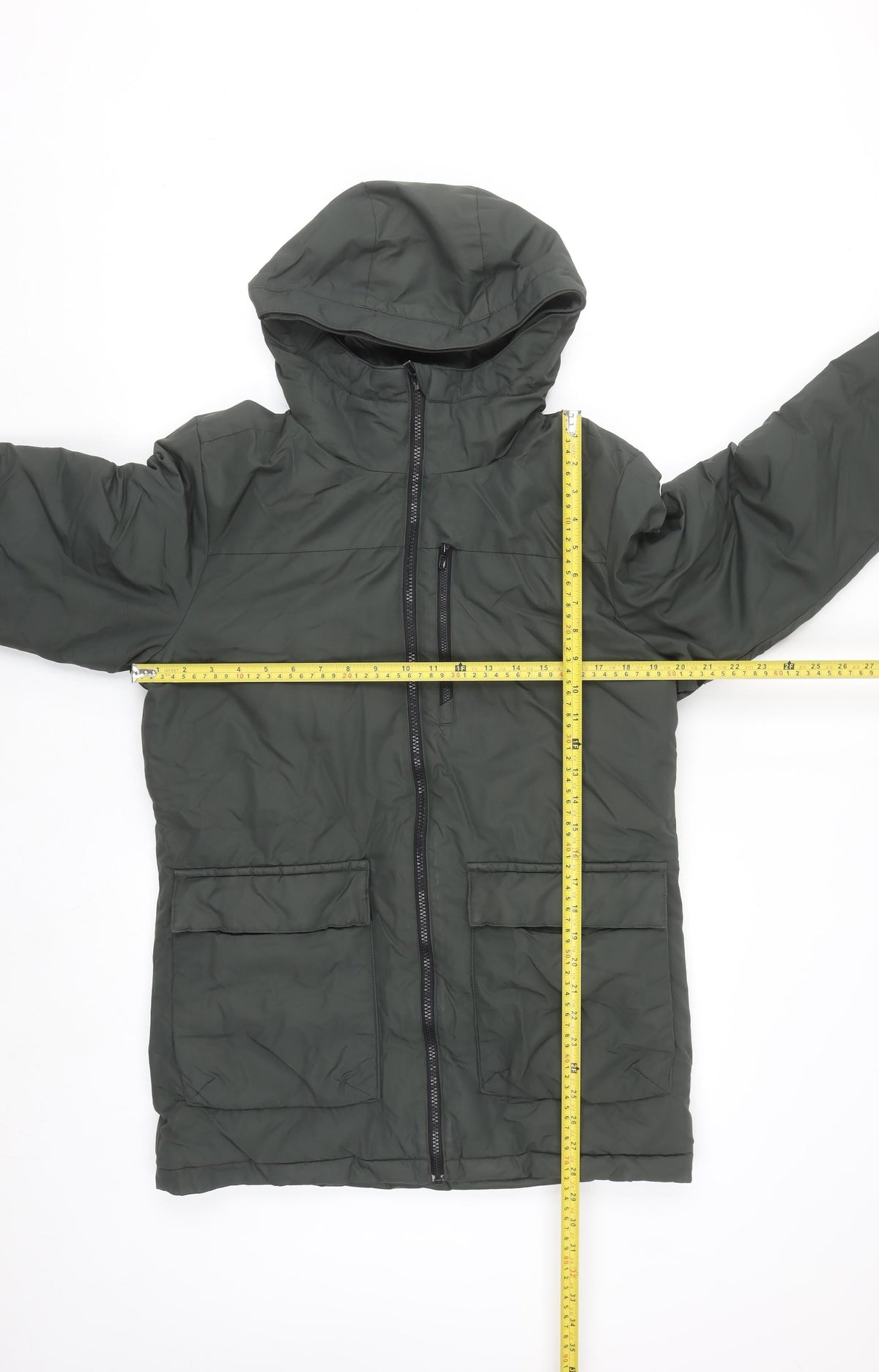 adidas Men’s Green Hooded Puffer Jacket S Windproof Full Zip