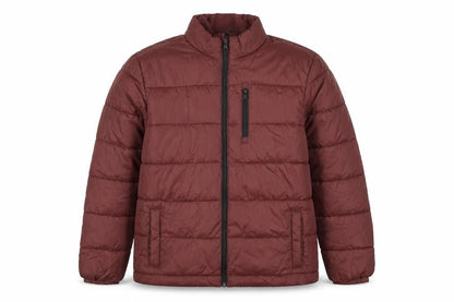 F&F Men's Brown Mid-Length Puffer Jacket Size M Nylon Zip Padded