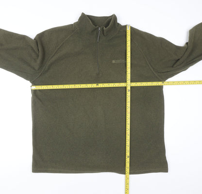 Mountain Warehouse Men's Green XL Fleece 1/2 Zip Sweatshirt