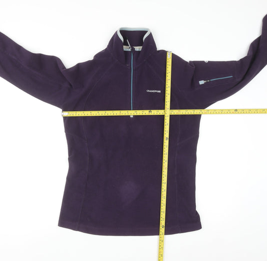 Craghoppers Women's Purple 1/2 Zip Fleece Pullover UK 12