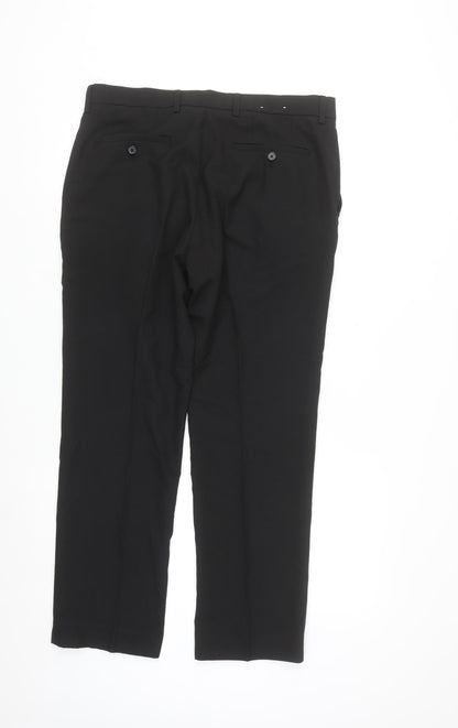 Next Men’s Black Dress Pants Trousers 34W 29L Regular Fit Workwear