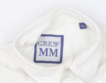 Crew Clothing Co Men's White XL Henley Style Sweatshirt