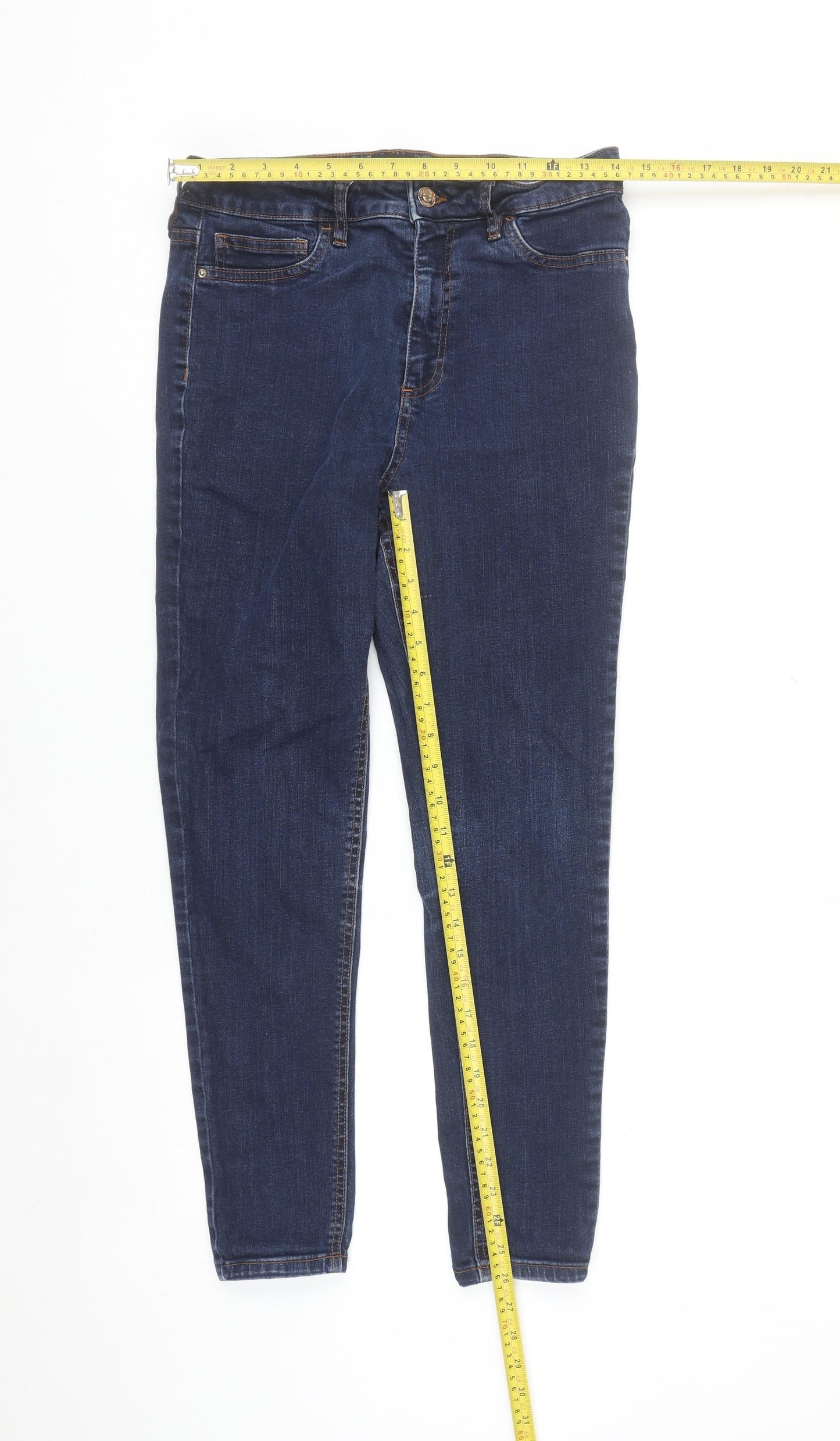 F&F Women’s Blue Skinny Jeans Size 12 Short Denim Stretch