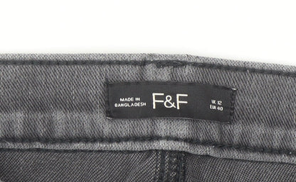 F&F Women’s Grey Skinny Jeans Size 12 Stretch Denim