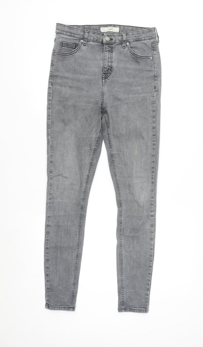 Topshop Women’s Grey Skinny Jeans Size 12 Regular Stretch Denim