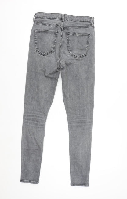 Topshop Women’s Grey Skinny Jeans Size 12 Regular Stretch Denim