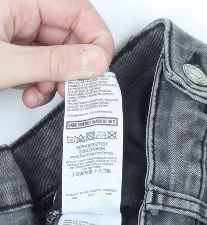 Topshop Women’s Grey Skinny Jeans Size 12 Regular Stretch Denim