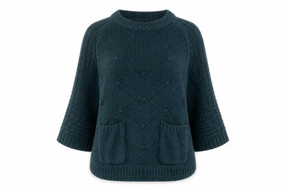 Marks & Spencer Women Green Size 14 Chunky Knit Jumper