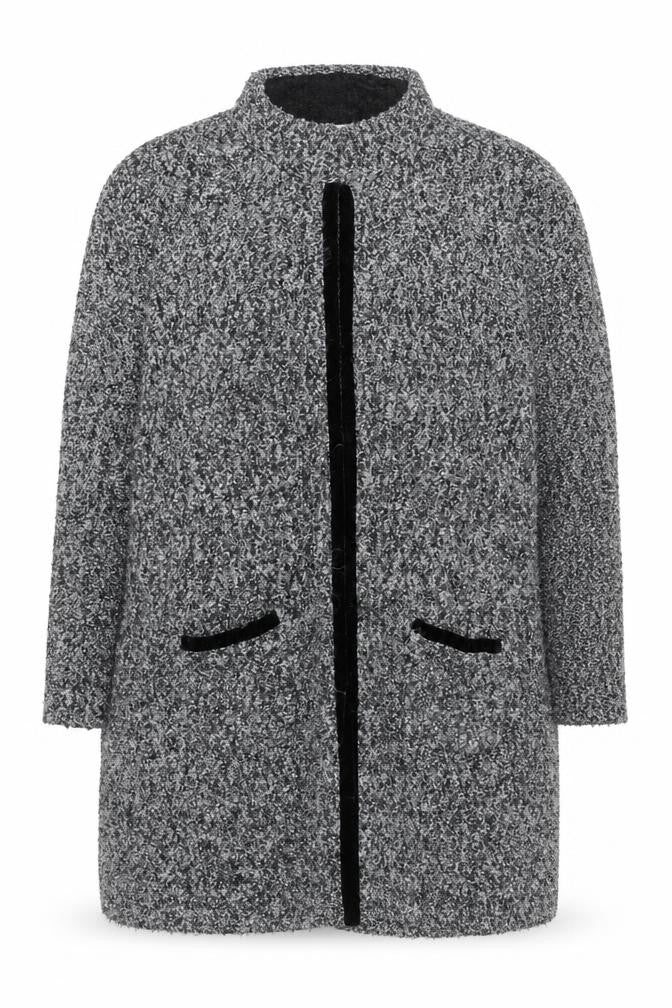 Gerry Weber Women's Grey Long Sleeve Chunky-Knit Cardigan Size 20