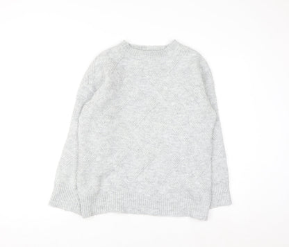 New Look Women's Grey Knit Crew Neck Pullover Jumper Size S
