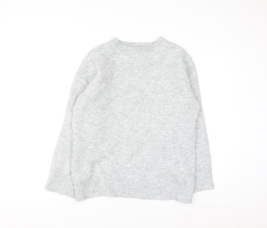New Look Women's Grey Knit Crew Neck Pullover Jumper Size S
