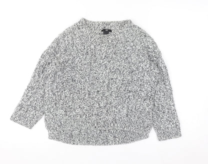 H&M Womens Grey Chunky Knit Pullover Jumper XS