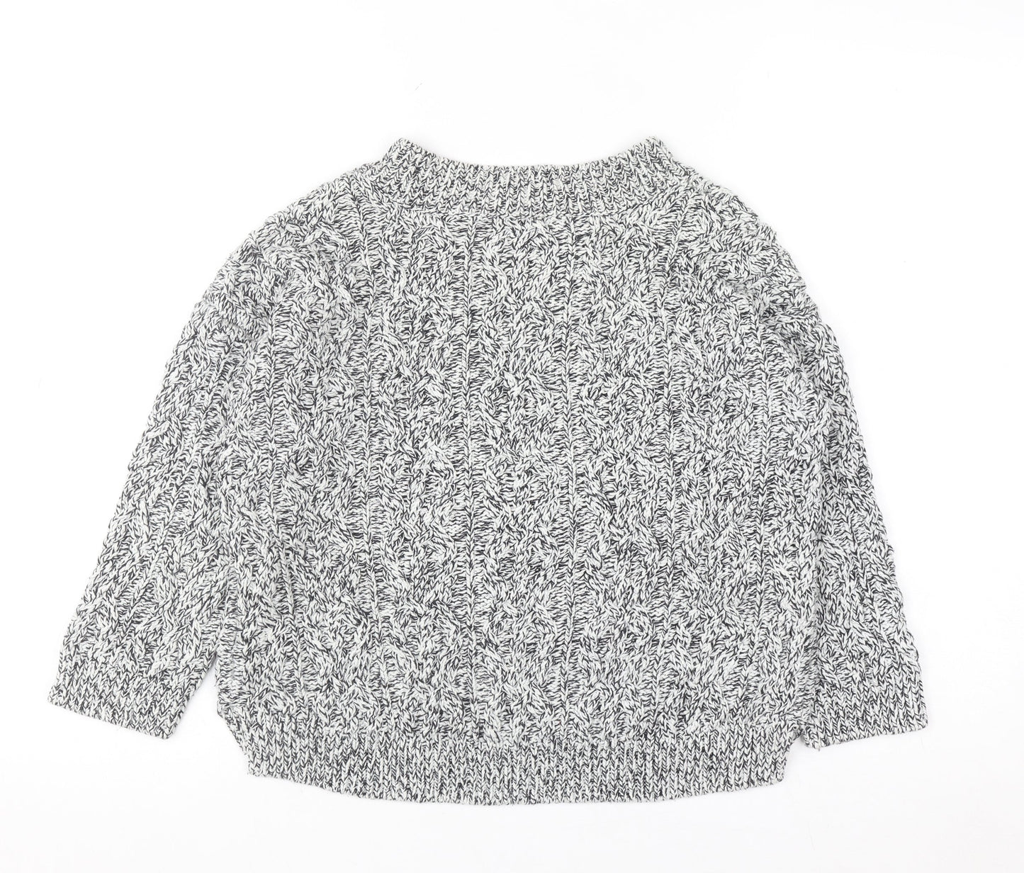 H&M Womens Grey Chunky Knit Pullover Jumper XS