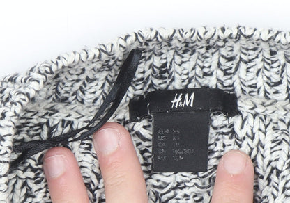H&M Womens Grey Chunky Knit Pullover Jumper XS