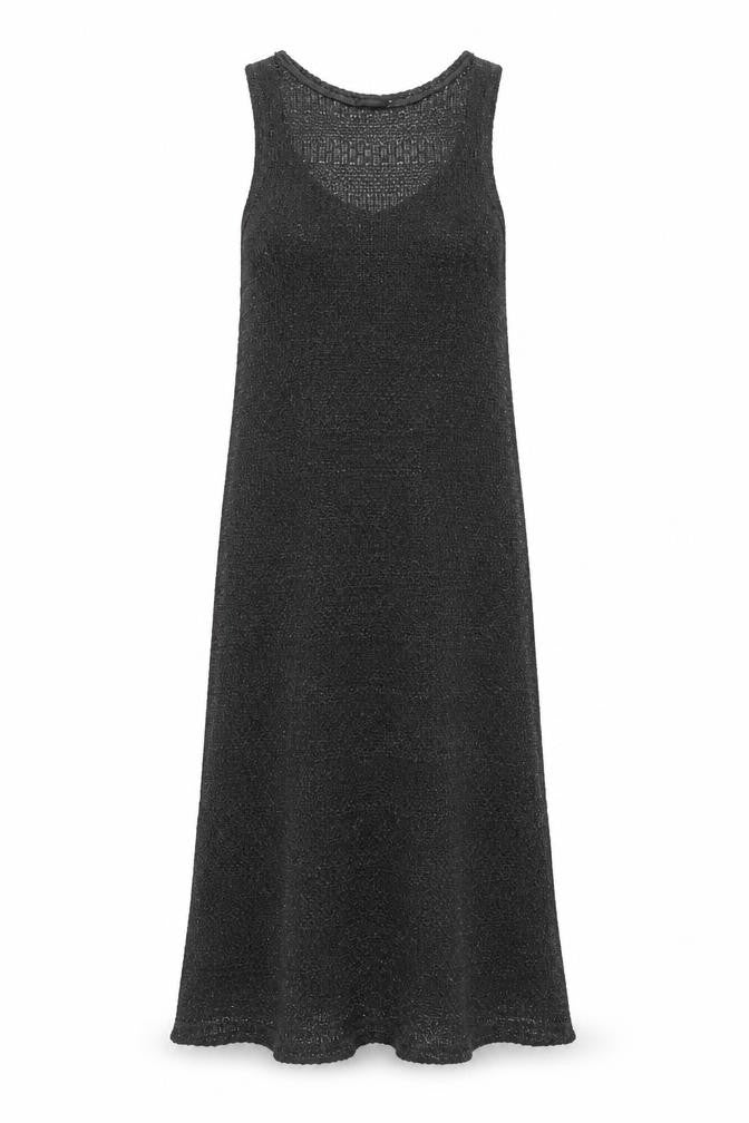 River Island Women’s Black Knit Tank Midi Dress Size 14 Sleeveless