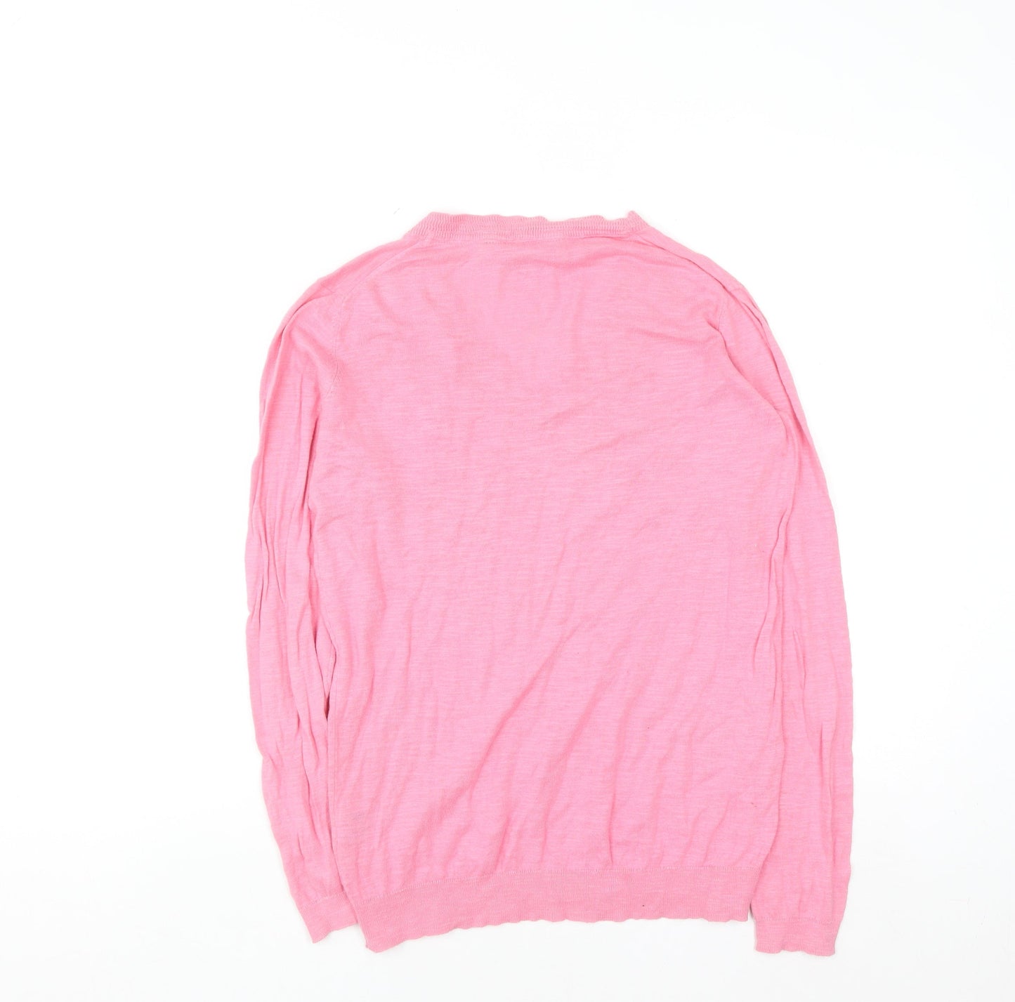 Crew Clothing Womens Pink Cotton V-Neck Jumper Size 12