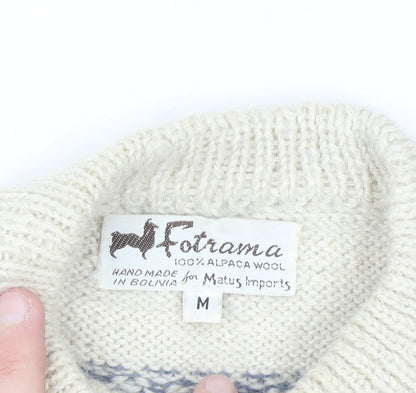 Fotrama Women's Multicoloured Alpaca Fair Isle Jumper M