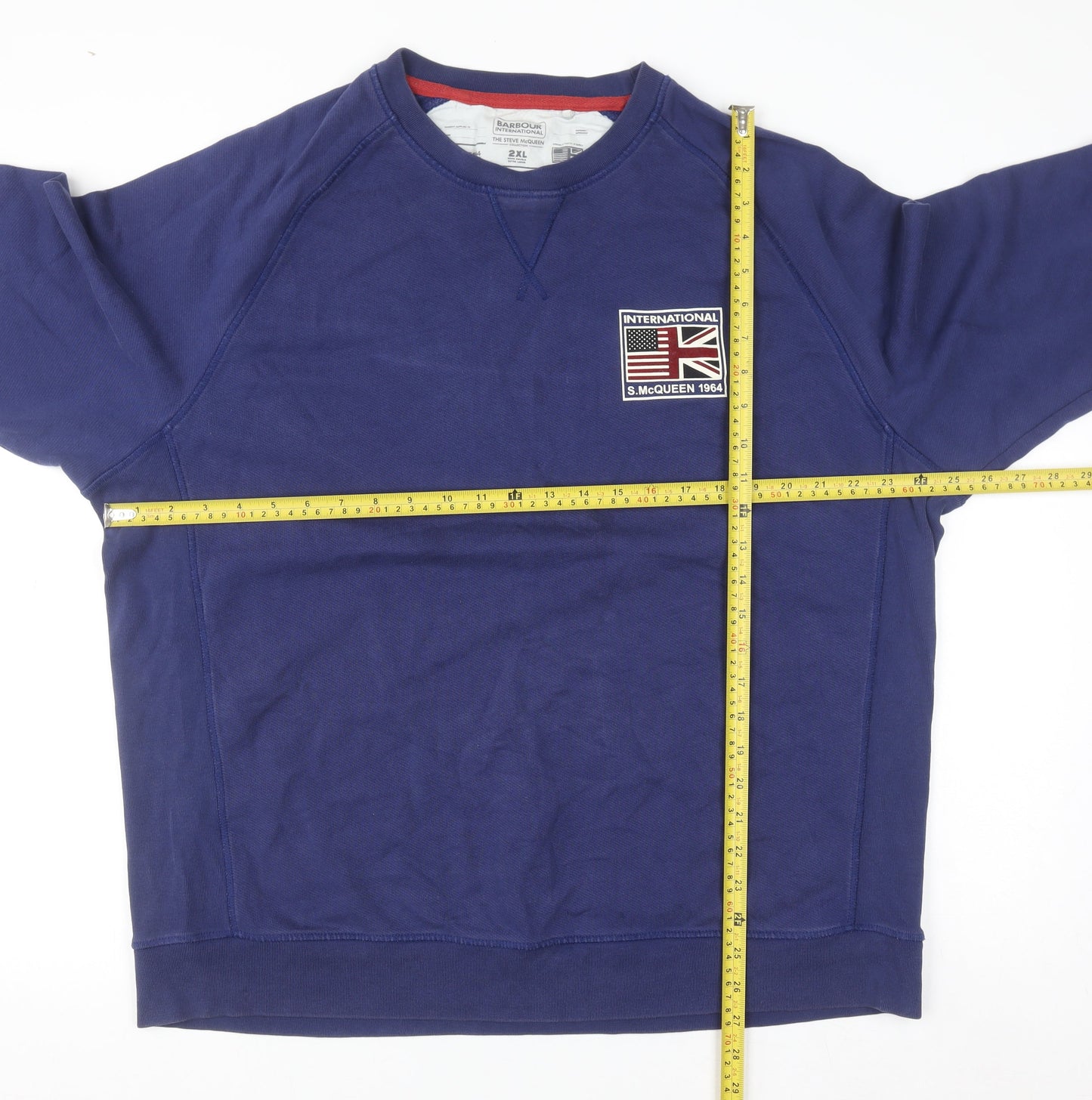 Barbour International Steve McQueen Blue Men's 2XL Crew Neck Sweatshirt