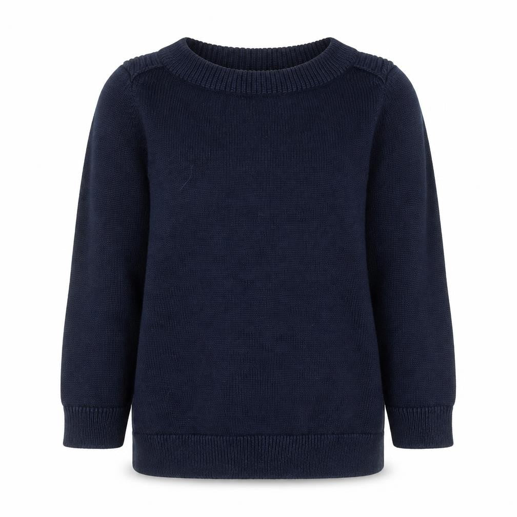 Ralph Lauren Women Blue Cotton Knit Jumper L Crew Neck Long Sleeve