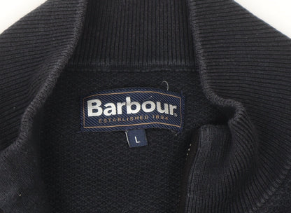 Barbour Men's Black L Full Zip Cotton Jumper