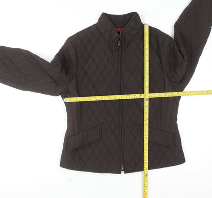 Olsen Women's Brown Quilted Mid-Length Jacket Size 12