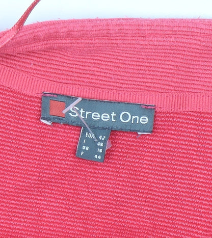 Street One Women's Pink Long Sleeve Open Cardigan Size 16