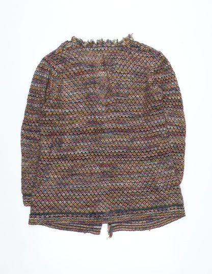 Peruvian Connection Women Multicoloured L Open-Knit Cotton Blend Cardigan