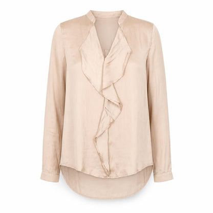 Marks & Spencer Womens Beige Ruffle Wrap Blouse Size 6