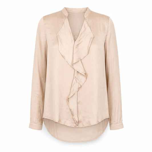 Marks & Spencer Womens Beige Ruffle Wrap Blouse Size 6