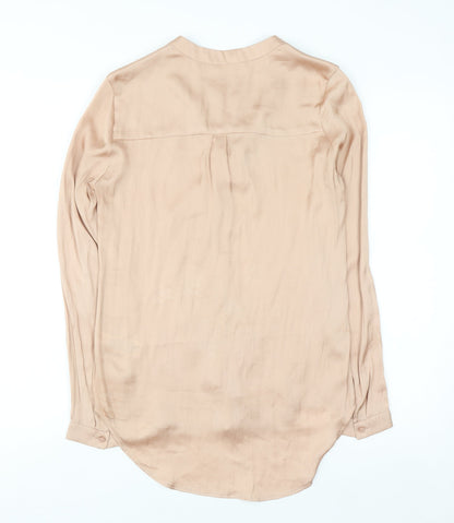 Marks and Spencer Womens Beige Ruffle Wrap Blouse Size 6