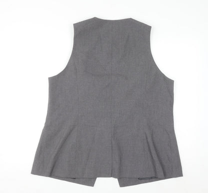ASOS DESIGN Women Grey Suit Waistcoat UK 20 Classic Tailored Lined