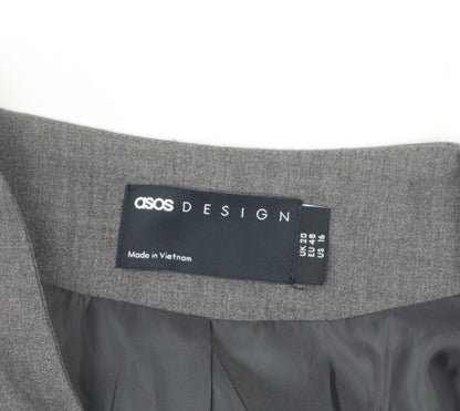 ASOS DESIGN Women Grey Suit Waistcoat UK 20 Classic Tailored Lined