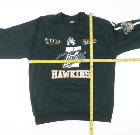 Primark Girls Green Hawkins Tigers Sweatshirt Stranger Things 12-13 Years