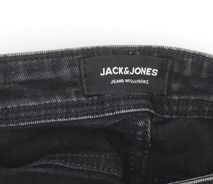 Jack & Jones Men’s Black Slim Fit Straight Leg Jeans Size 30/30