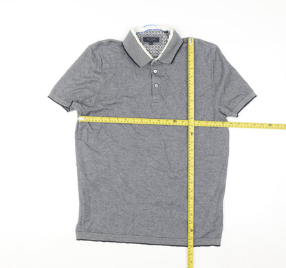 Ted Baker Men's Grey Cotton Short Sleeve Polo Shirt Size L