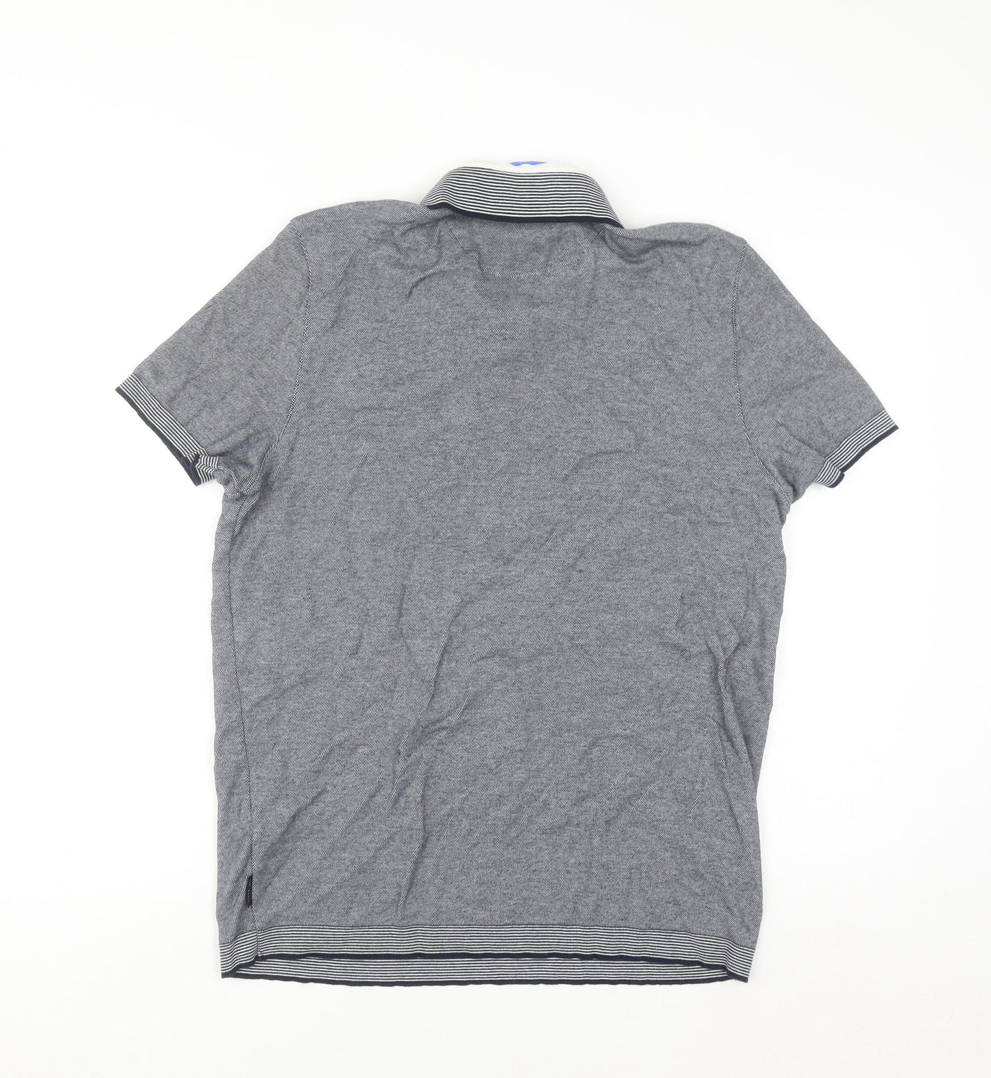 Ted Baker Men's Grey Cotton Short Sleeve Polo Shirt Size L