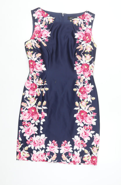 Tahari Arthur S. Levine Women's Blue Floral Sheath Dress Size 14